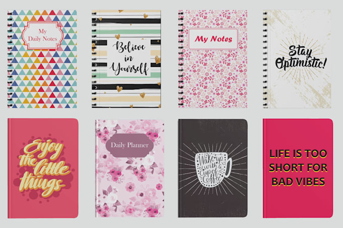 design custom cover for notebooks, planner and, books