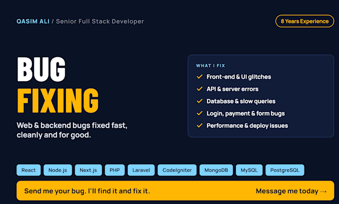 fix website bugs errors and issues in frontend and backend