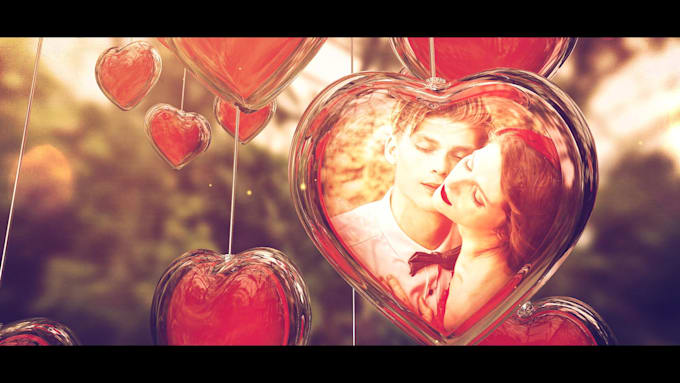 create wedding or valentines day love video gift slideshow