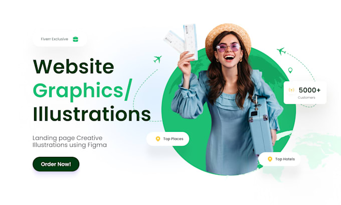 design website illustration or graphics for landing page