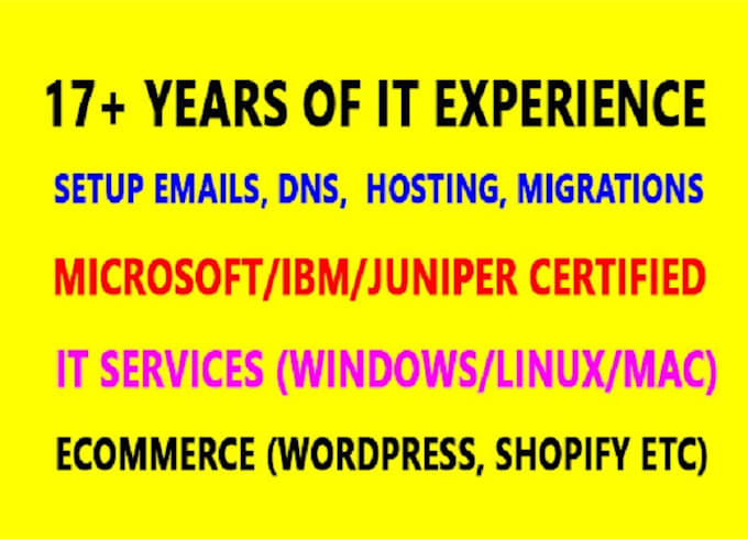 provide any kind of  IT support services