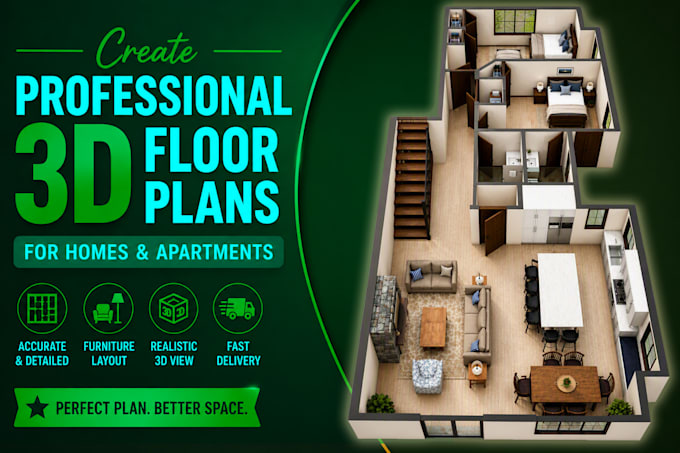create professional 3d floor plans for homes and apartments