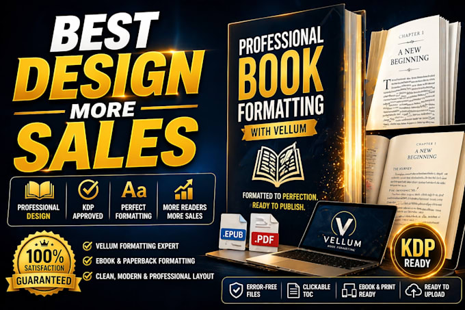 do book formatting interior layout design for KDP paperback and ebook