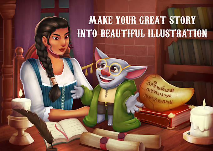 draw professional and amazing children book illustration