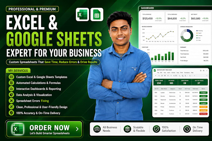 help with a custom excel sheets and google sheets automation
