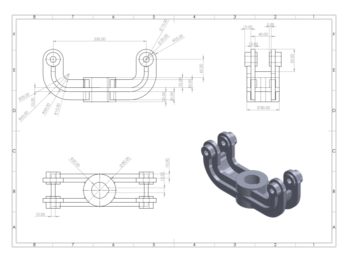 Draw A 2d Drawings With Solidworks Or 3d Cad Invent By Eng Zezo
