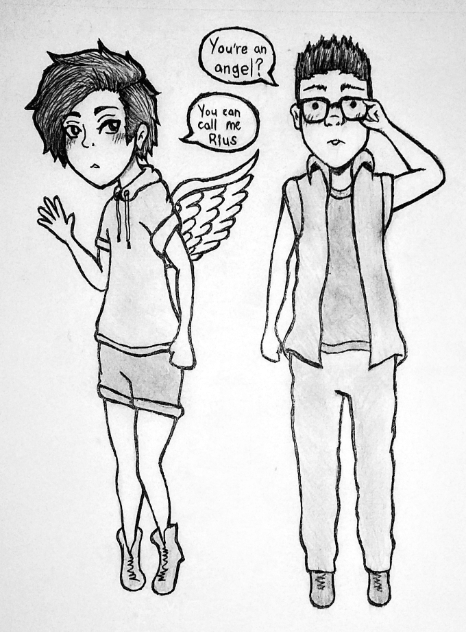 angel outfit drawing