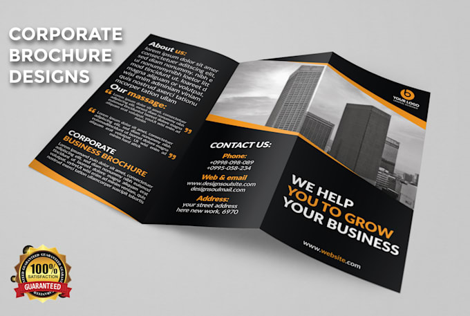 design a professional bifold or trifold brochure design