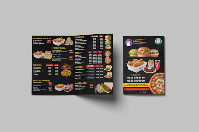 design restaurant menu card, food flyer, poster, price list, digital menu board