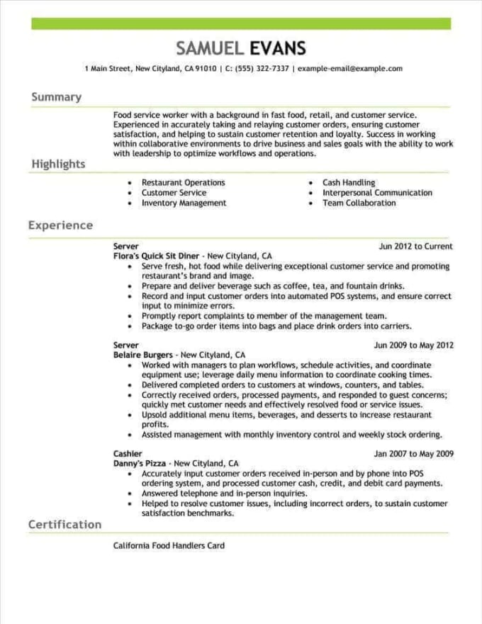 Create Excellent Resume For You By Iexperimental