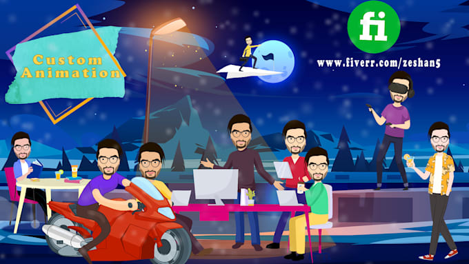 create custom cartoon 2d animation and explainer videos