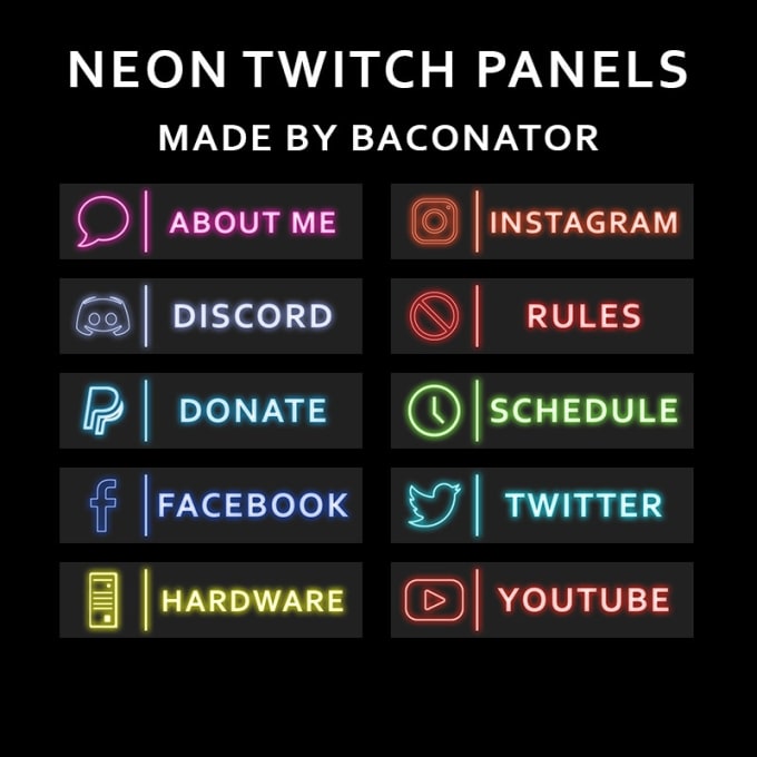 Make custom twitch pannels by Baconator18 | Fiverr