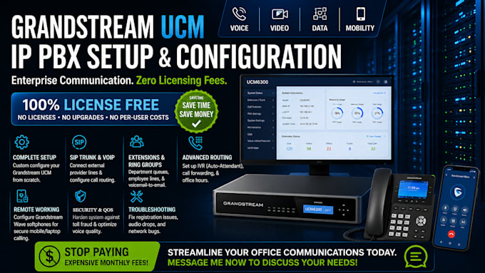 configure grandstream IP pbx system