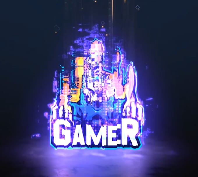 make an epic logo animation with glitch effects 4k