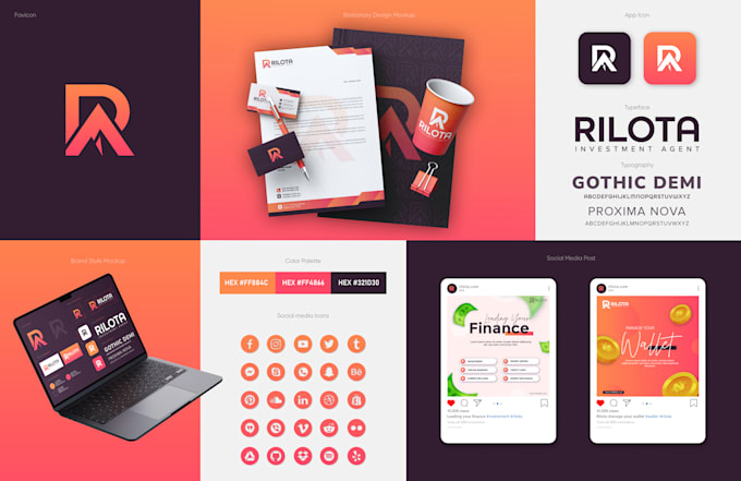 do business logo design, branding kit and brand identity design
