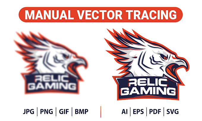 manual vector tracing, vectorize image, vector logo using adobe illustrator
