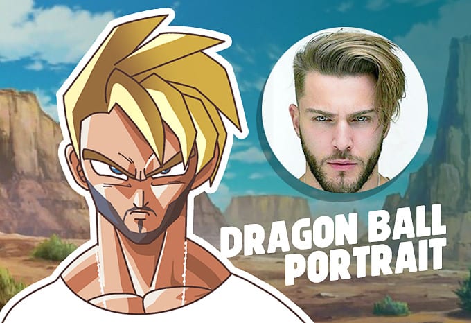 Draw Your Portrait As Dragon Ball Character Anime Caricature By