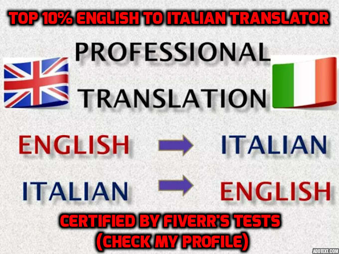 Quickly translate up to 600 words from english to italian by Gingerio Fiverr