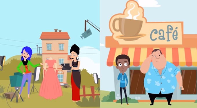 create 2d cartoon animation video and custom 2d animation video