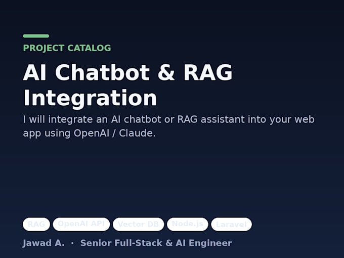 integrate an ai chatbot or rag assistant into your web app