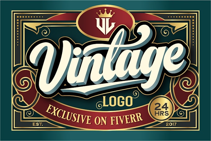 do retro vintage hand lettered vector logo in 24 hours