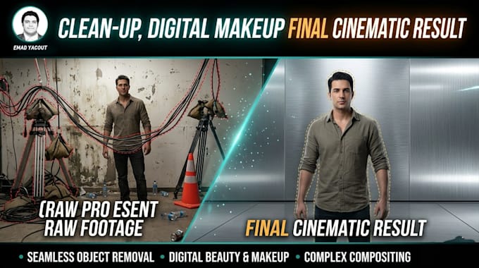 clean up your video, removing objects,wires graffiti,ads etc