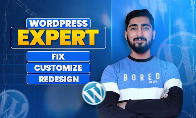 do wordpress customization, fix wordpress redesign wordpress website