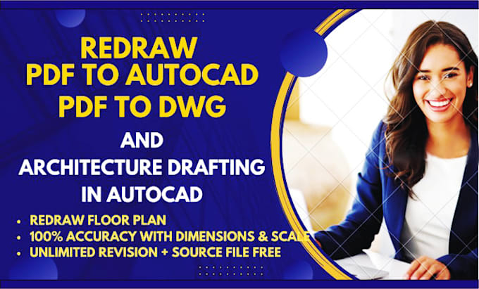 draw pdf to cad or dwg and redraw floor plan in autocad