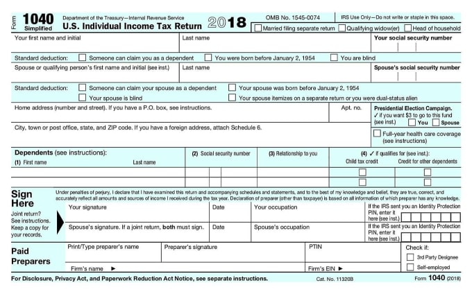 Prepare Your Individual Income Tax Return Irs Form 1040 Addl Sch Will Inc Fees By Carllouis959