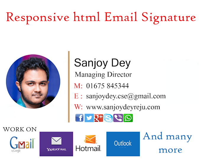 design email signature in mailchimp or getresponse