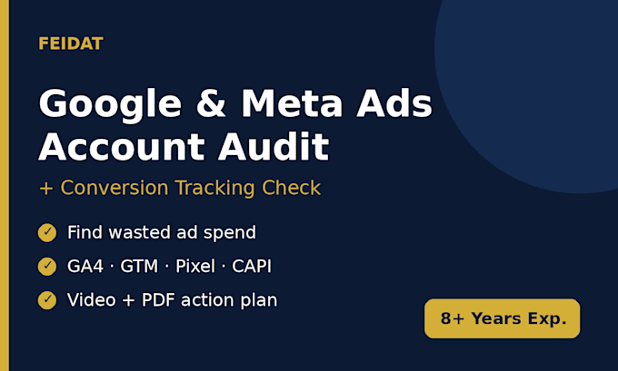 audit your google ads and meta ads account and conversion tracking