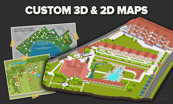 design a custom 3d isometric or 2d map illustration