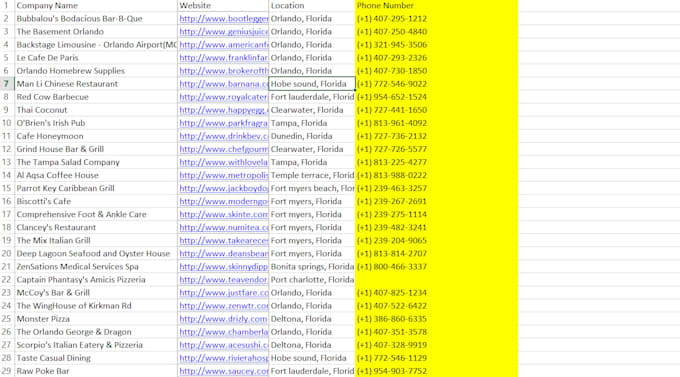 provide b2b cold calling list for any business