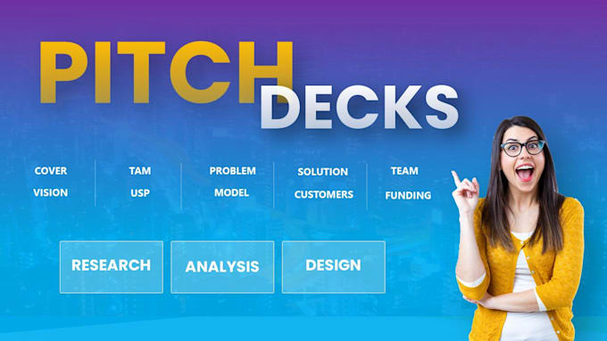 design investor pitch deck with market research