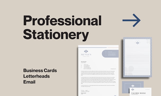 design a professional business card, letterhead and email signature