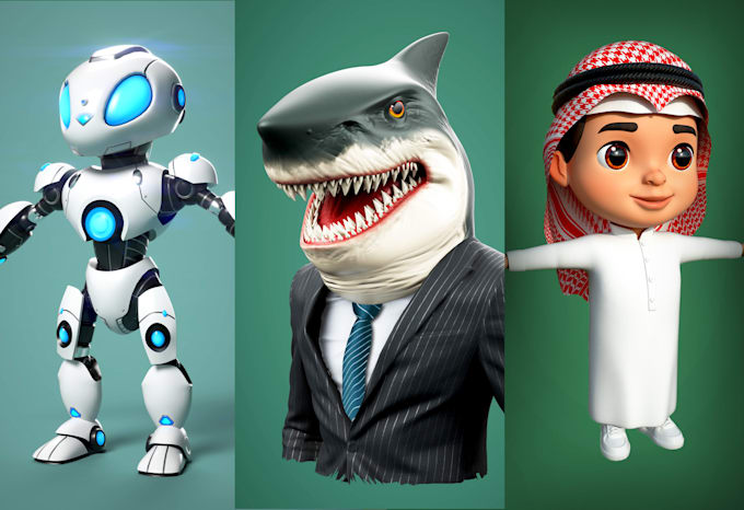 create a cool 3d character with textures