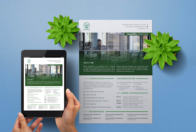 design modern and clean capability statement