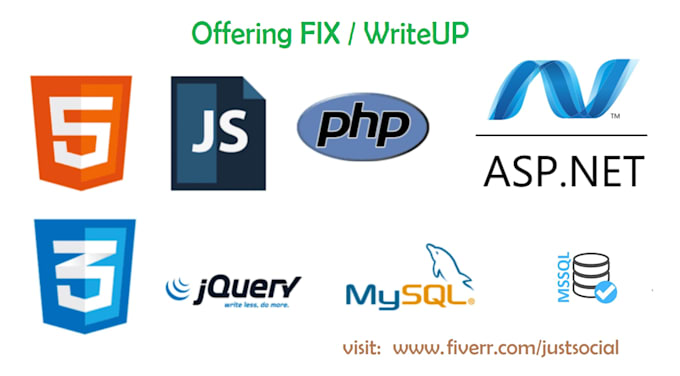 fix or write html, css, js, jquery, php, dot net snipets