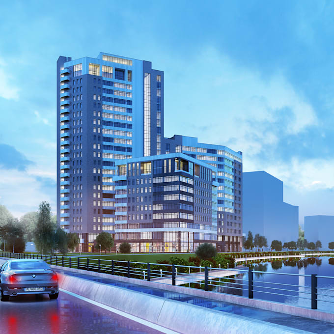 Create Buildings Create great 3d model and rendering of your building by Alfa3d | Fiverr