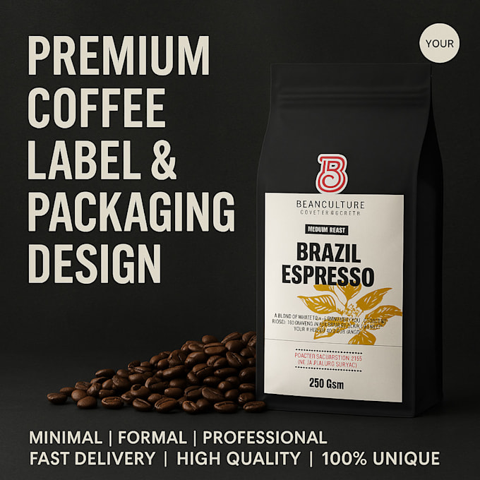 design special coffee lable and packaging