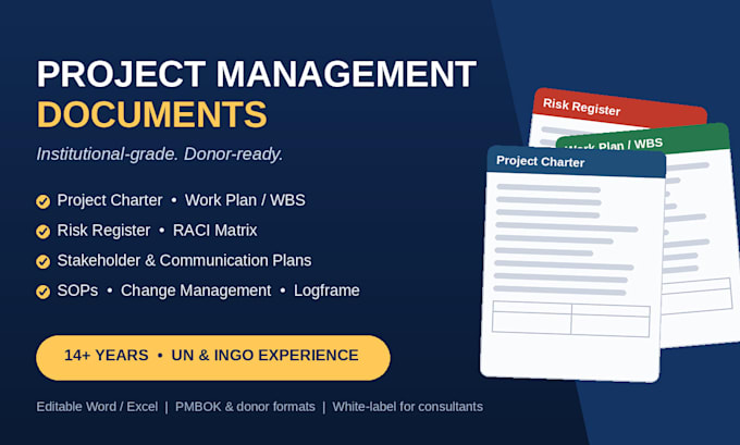 professional project management documents and templates