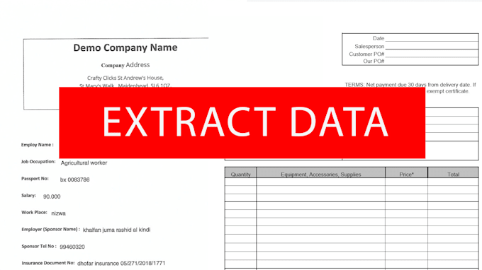 automate the extraction of data from image or pdf