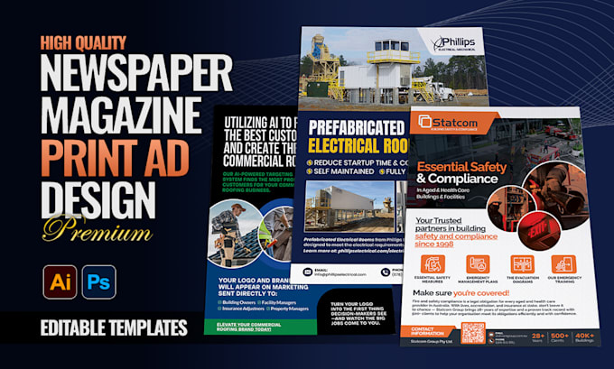 design stunning print ad for event, party, magazine and newspaper