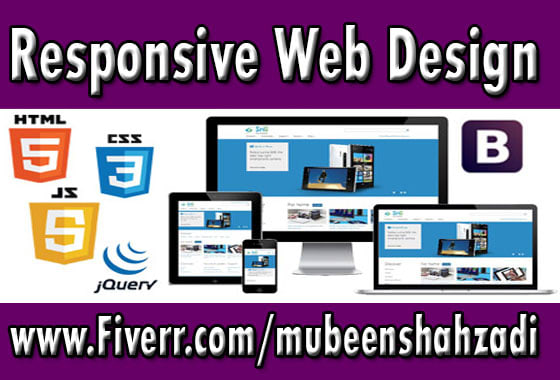 design responsive website in bootstrap, html5 and css3