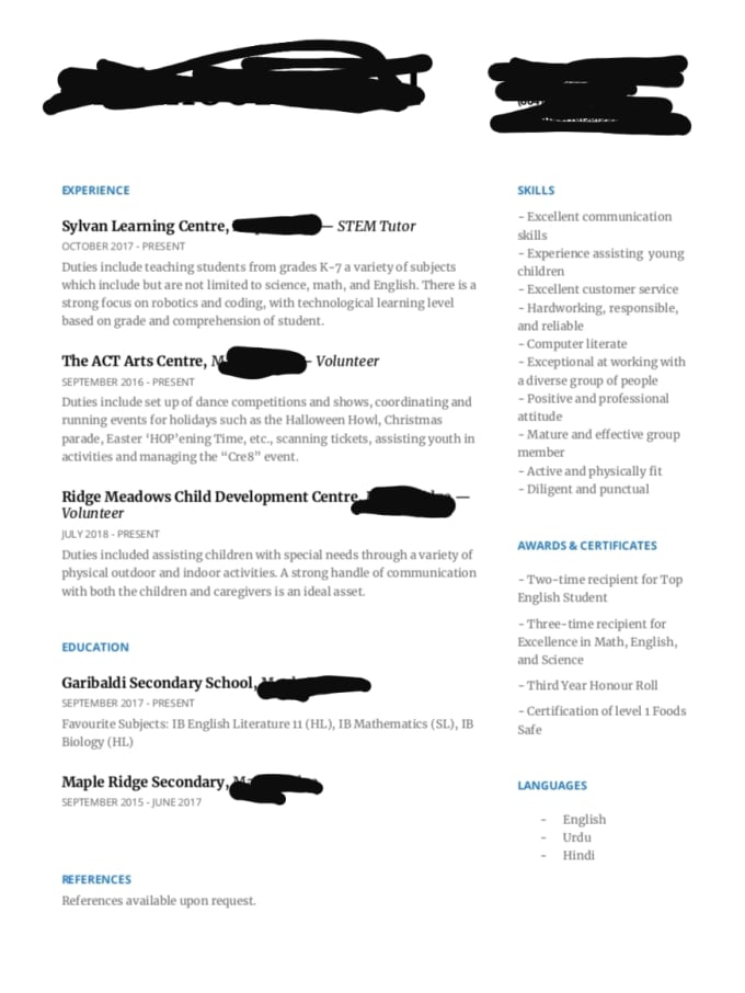 Creative A Cover Letter Or Resume By Mahnoorfaisal53 Fiverr