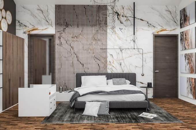make a 3d modern interior design