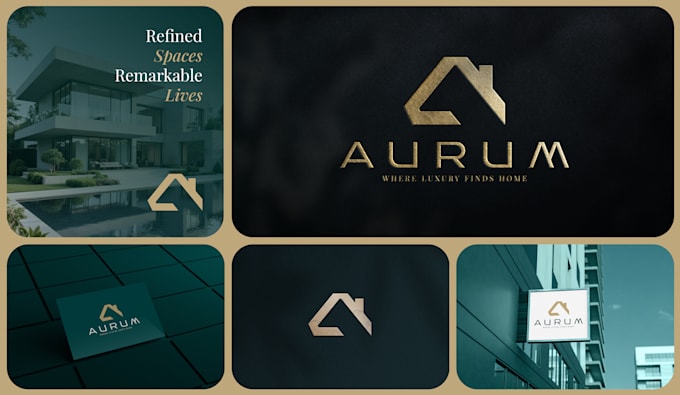 design luxury real estate and construction logo