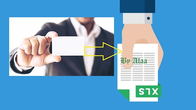 enter business cards details in organized excel