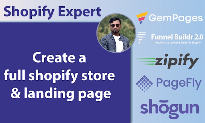 create shopify store and landing pages