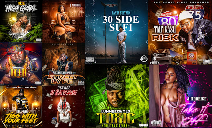 design dark trap album cover and mixtape cover